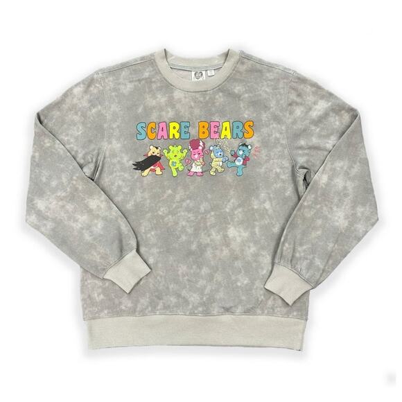 Care Bears Scare Line Up Women's XXS grey wash Long Sleeve Graphic Sweatshirt - Picture 1 of 5
